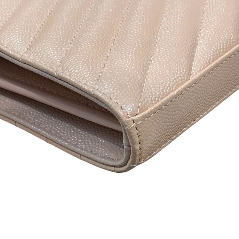 SAINT LAURENT 聖羅蘭 LULU WOC 側背包 淺粉色 皮革 金釦-9