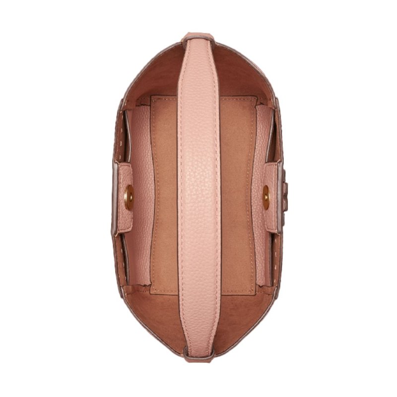 【TORY BURCH】荔枝皮革素色托特包/兩用包-粉-1