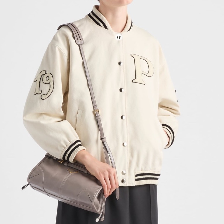 Prada 女士 拼接裝飾飛行員夾克IT-36 IT-38 IT-40 IT-44碼-0