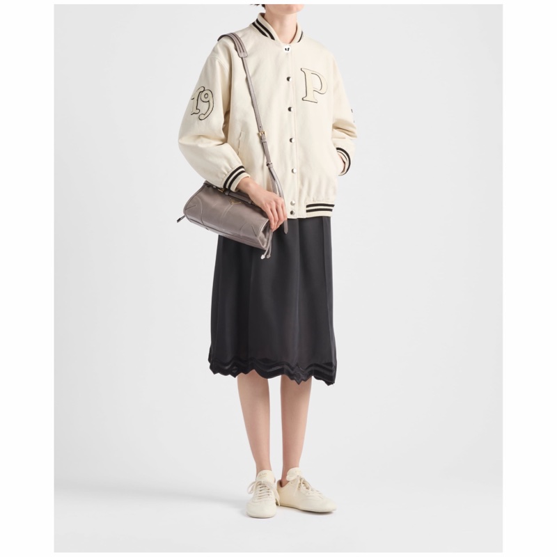 Prada 女士 拼接裝飾飛行員夾克IT-36 IT-38 IT-40 IT-44碼-4