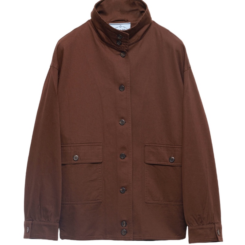 Prada 女士 復古華達呢棉質襯衫夾克IT-36 IT-38 IT-40 IT-42 IT-44碼模特身高177CM,穿著38碼-1