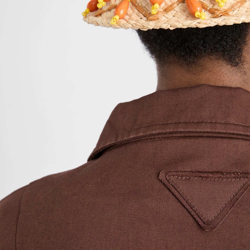 Prada 女士 復古華達呢棉質襯衫夾克IT-36 IT-38 IT-40 IT-42 IT-44碼模特身高177CM,穿著38碼-3