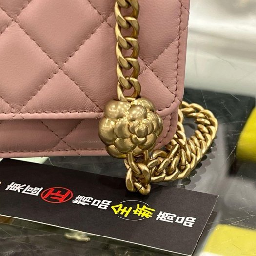 東區正精品㊣CHANEL AP3297 WOC 全新香奈兒粉紅色小羊皮山茶花調節鏈金球金釦 肩背包晚宴包斜背包 RZ6214-6