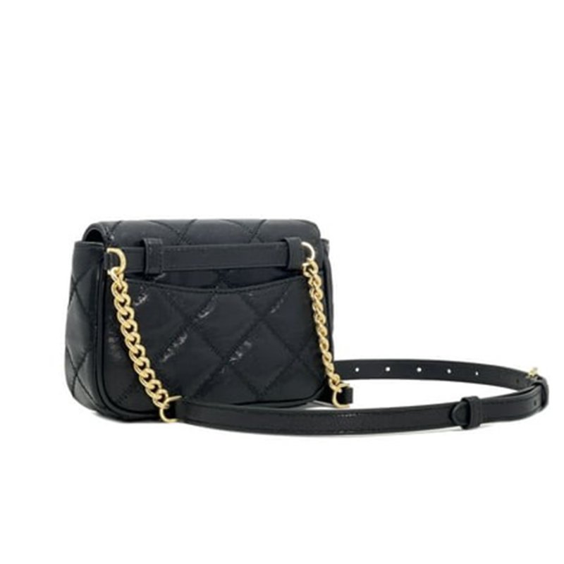 【TORY BURCH】菱格紋腰包/側背兩用鍊包-黑色-3