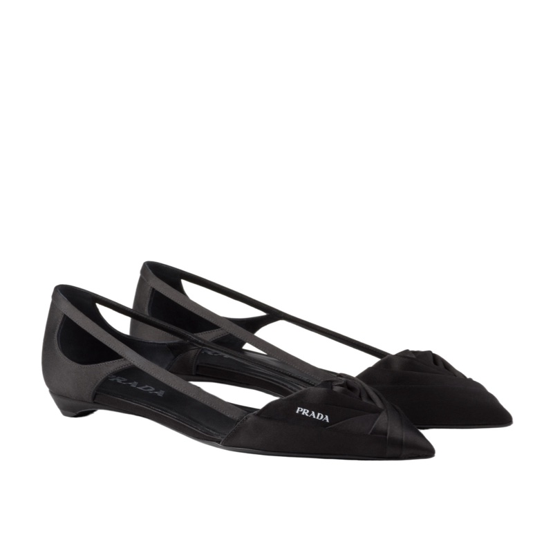Prada 女士 緞面鏤空效果芭蕾平底鞋36 37 37.5 40 41碼跟高: 1.5cm-0