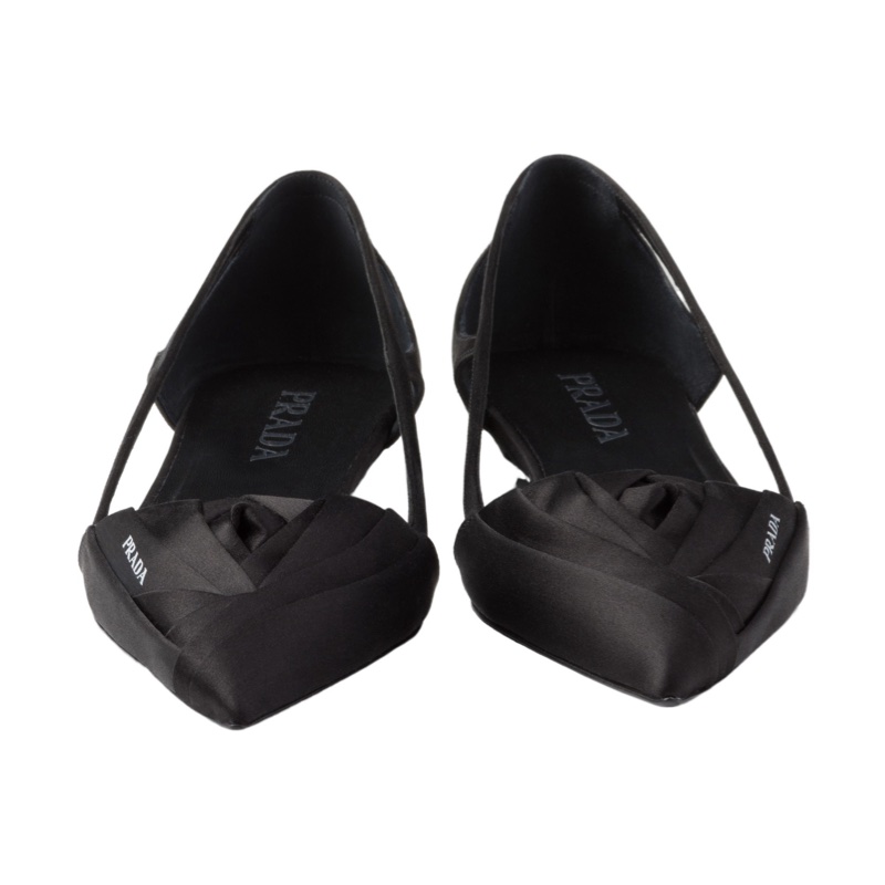 Prada 女士 緞面鏤空效果芭蕾平底鞋36 37 37.5 40 41碼跟高: 1.5cm-4