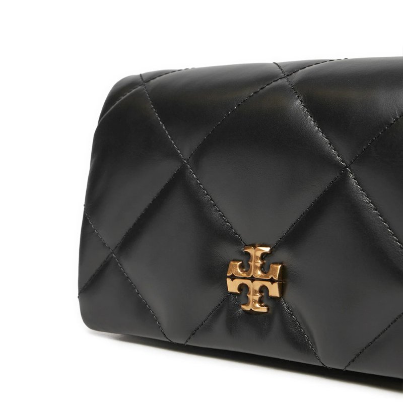 【TORY BURCH】稜格紋kira鑽石吊飾鍊包-黑色-1