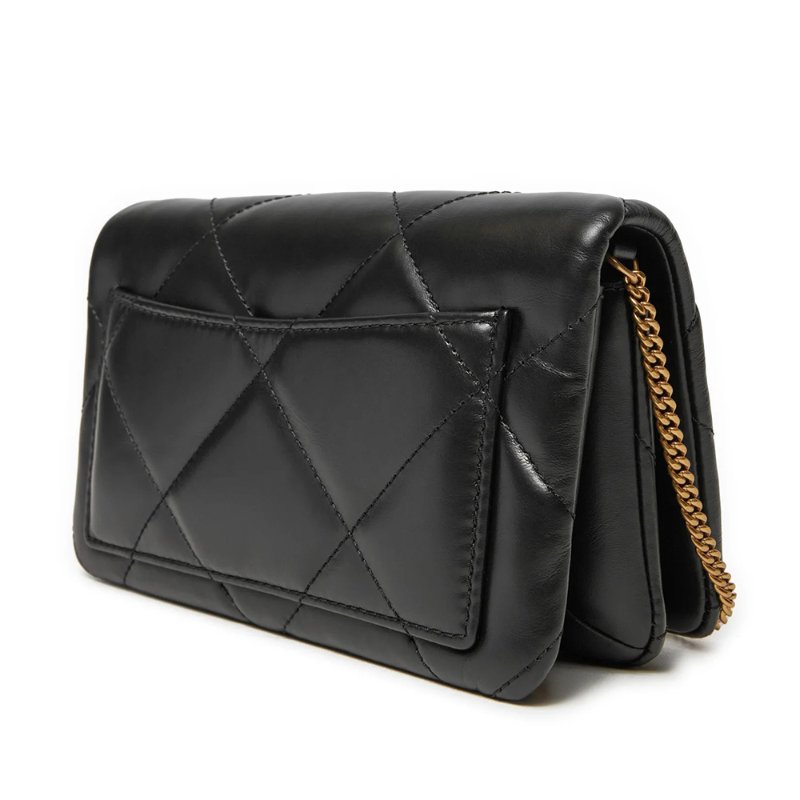 【TORY BURCH】稜格紋kira鑽石吊飾鍊包-黑色-2