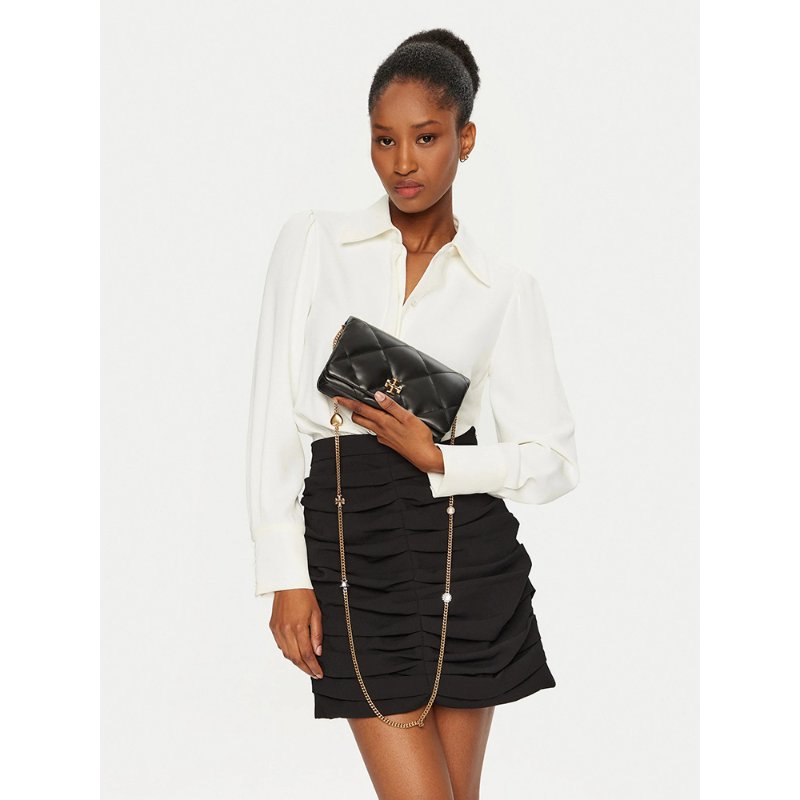 【TORY BURCH】稜格紋kira鑽石吊飾鍊包-黑色-4