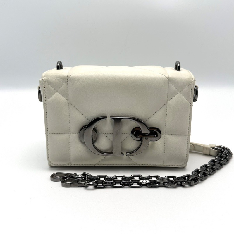 DIOR Montaigne蒙田白色大logo鏈條包17*12*5 98新配件塵袋-2