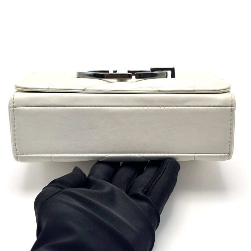 DIOR Montaigne蒙田白色大logo鏈條包17*12*5 98新配件塵袋-5