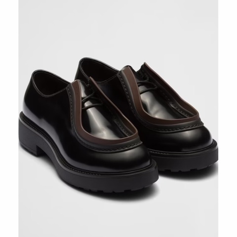 Prada 男士 Diapason系帶徽標商務休閒鞋UK-5 UK-5.5 UK-6 UK-6.5 UK-7 UK-7.5 UK-8 UK-8.5 UK-9 UK-10碼