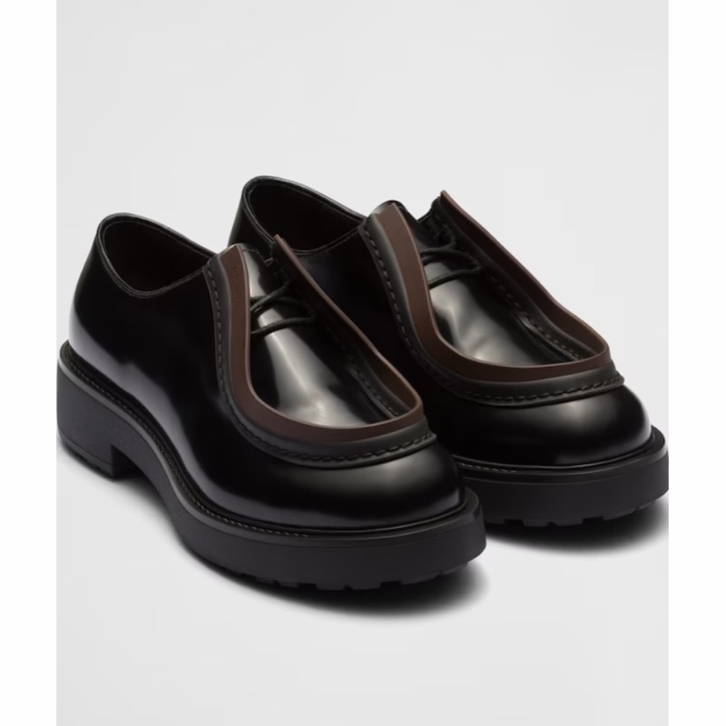 Prada 男士 Diapason系帶徽標商務休閒鞋UK-5 UK-5.5 UK-6 UK-6.5 UK-7 UK-7.5 UK-8 UK-8.5 UK-9 UK-10碼-0