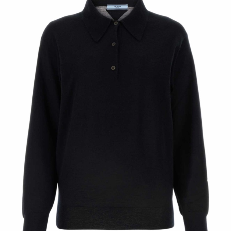 Prada 女士 長袖針織POLO衫IT-38 IT-40 IT-42碼-3
