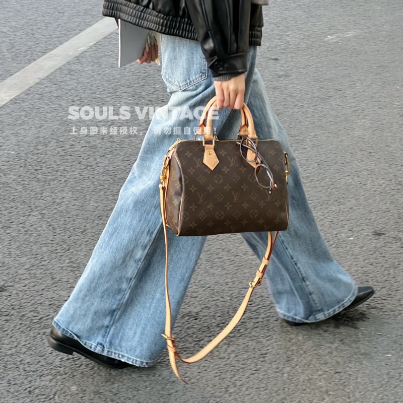 路易威登波士頓包LV原花speedy Bandoulière 25 M41113-7