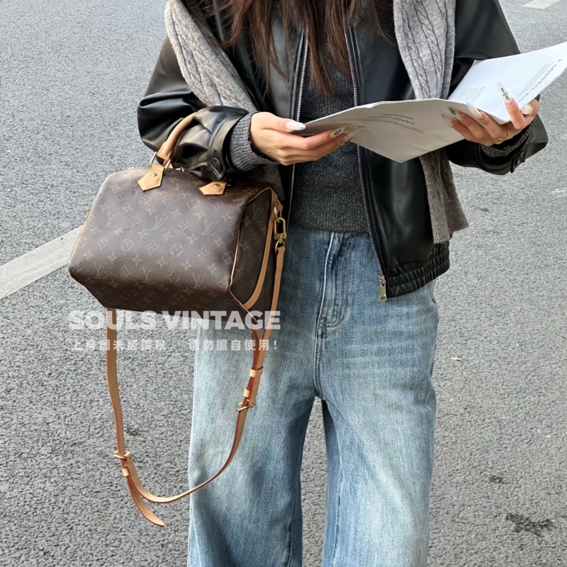 路易威登波士頓包LV原花speedy Bandoulière 25 M41113-8