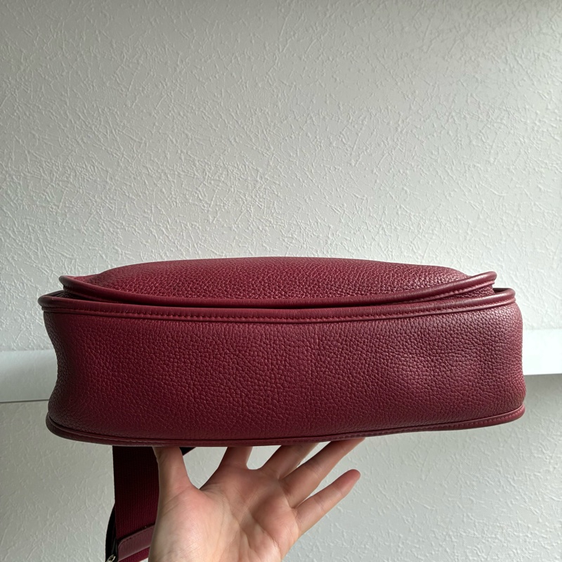 Hermes 酒紅色🄾刻Evelyne 29 斜背 肩背都可以-11