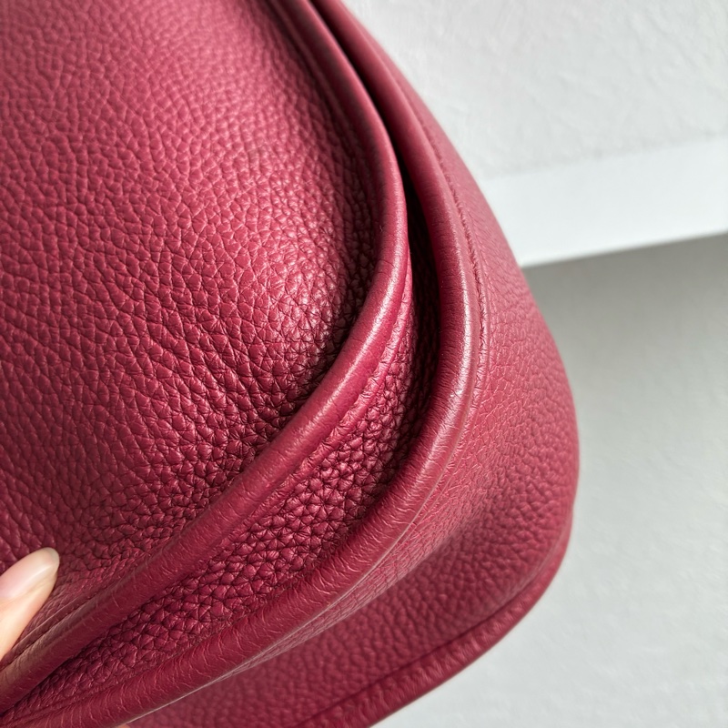 Hermes 酒紅色🄾刻Evelyne 29 斜背 肩背都可以-13