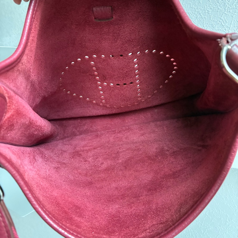 Hermes 酒紅色🄾刻Evelyne 29 斜背 肩背都可以-16