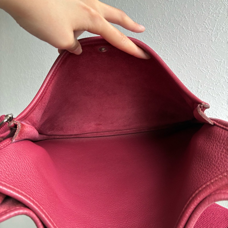 Hermes 酒紅色🄾刻Evelyne 29 斜背 肩背都可以-19