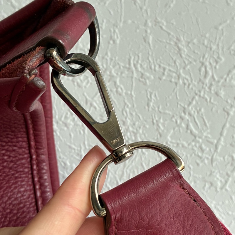 Hermes 酒紅色🄾刻Evelyne 29 斜背 肩背都可以-22