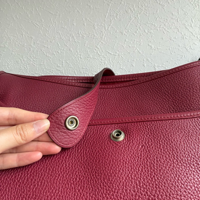 Hermes 酒紅色🄾刻Evelyne 29 斜背 肩背都可以-24