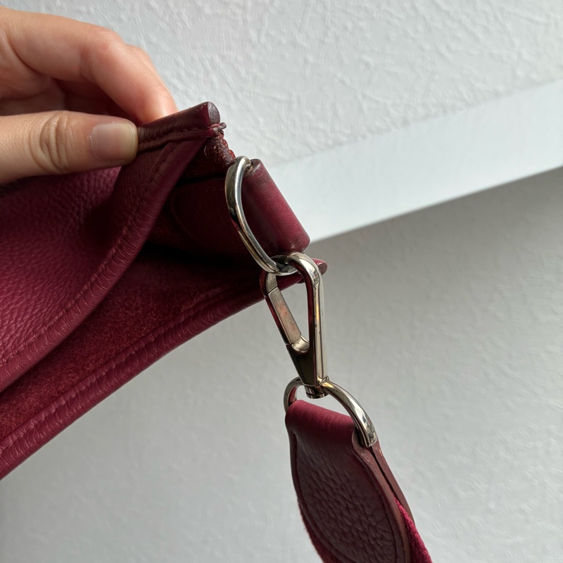 Hermes 酒紅色🄾刻Evelyne 29 斜背 肩背都可以-26