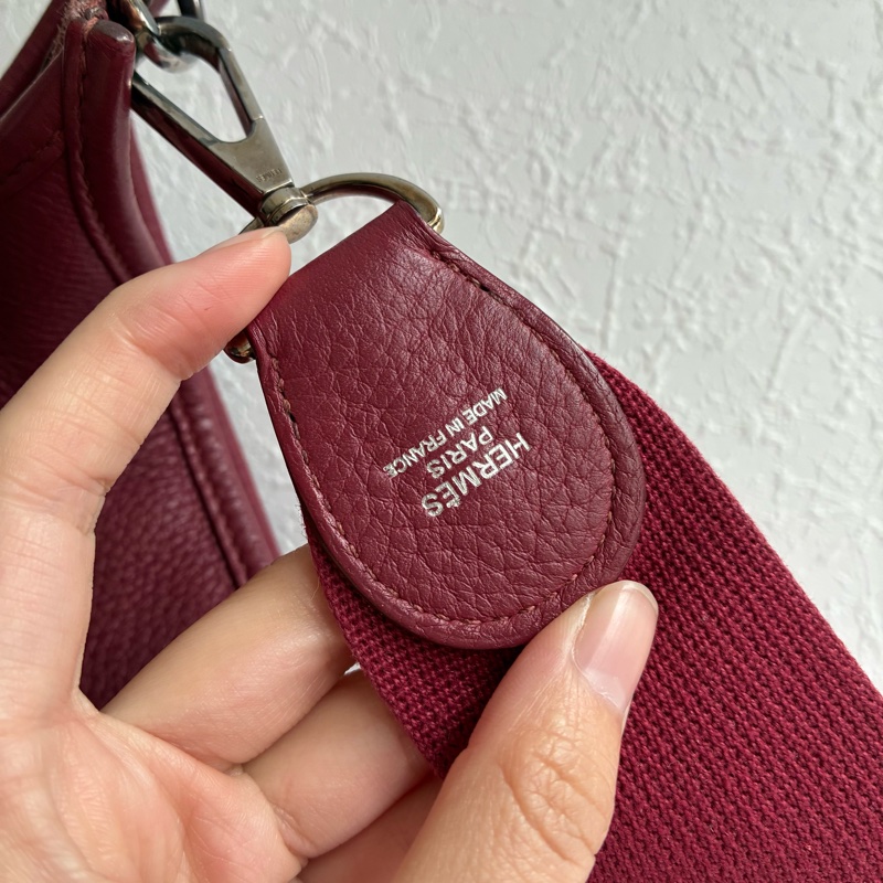 Hermes 酒紅色🄾刻Evelyne 29 斜背 肩背都可以-27