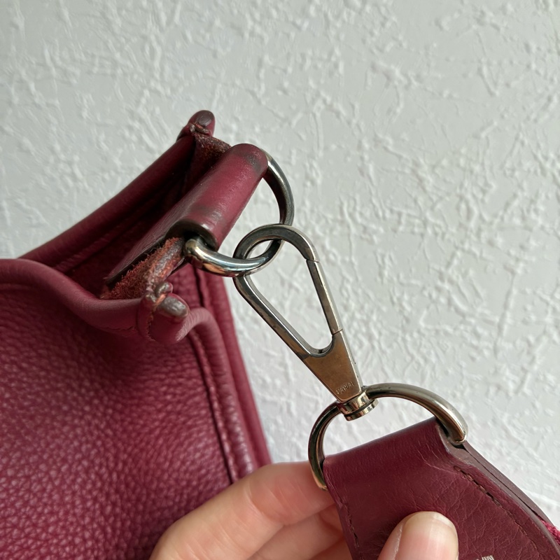 Hermes 酒紅色🄾刻Evelyne 29 斜背 肩背都可以-30