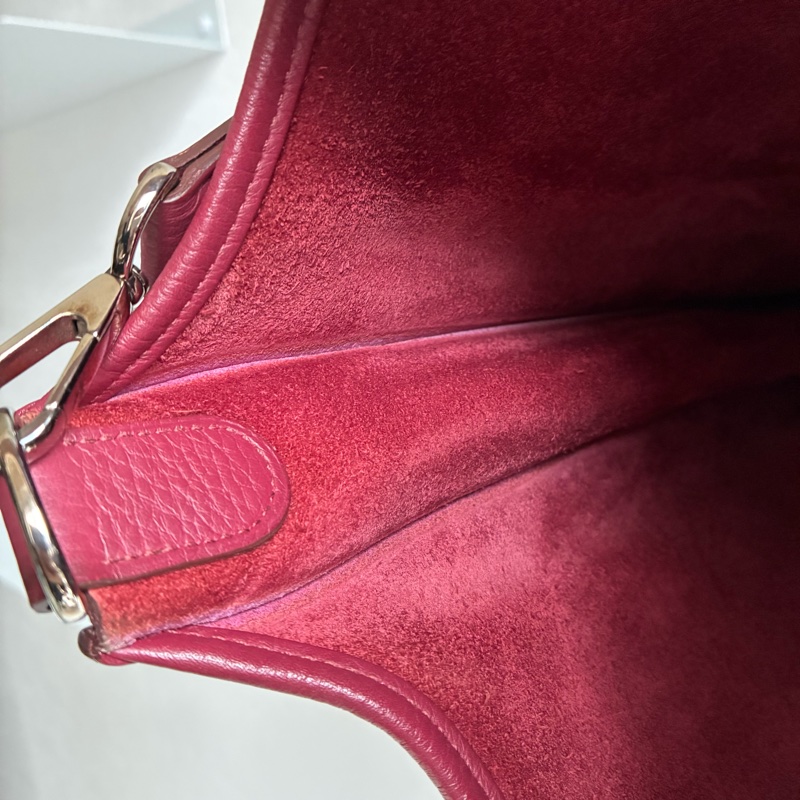 Hermes 酒紅色🄾刻Evelyne 29 斜背 肩背都可以-32