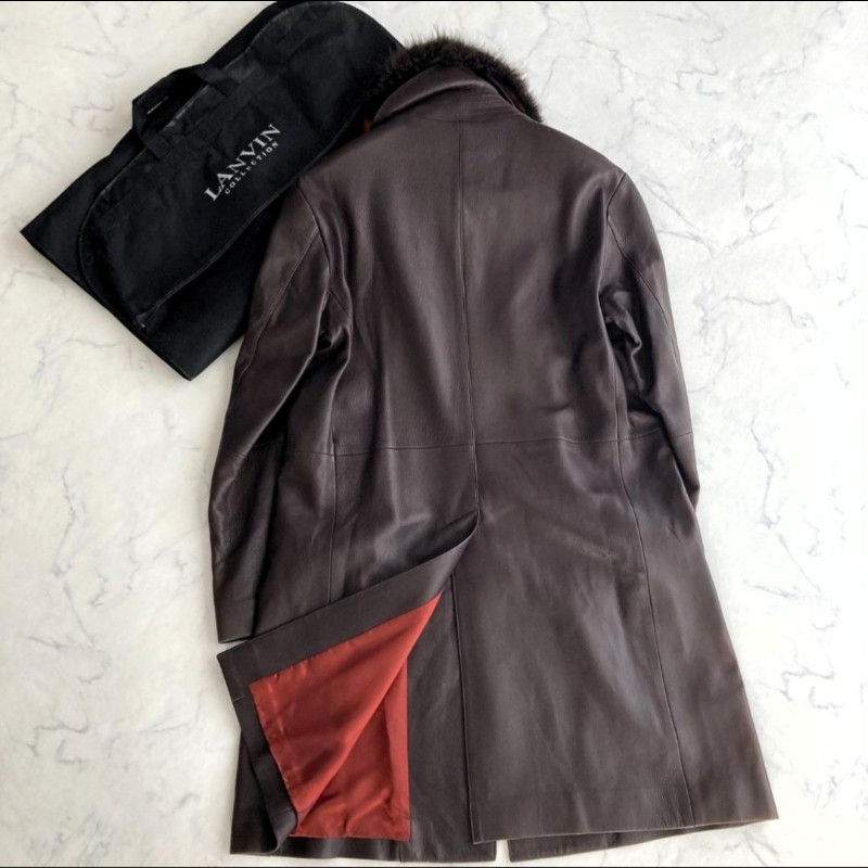 原價11萬6／全新／LANVIN 超奢華牛皮大衣-2