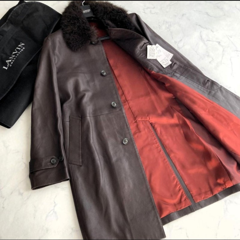 原價11萬6／全新／LANVIN 超奢華牛皮大衣-4