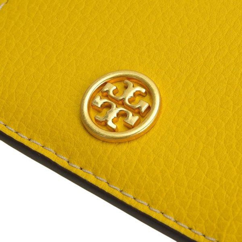 【TORY BURCH】皮革卡片零錢包-黃色-4