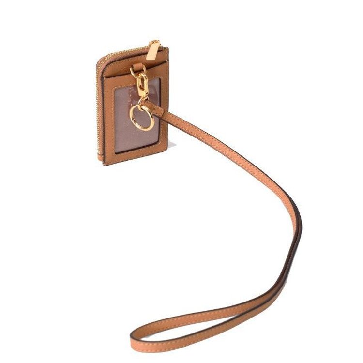 【TORY BURCH】十字文防刮皮革卡片包/零錢包-焦糖-2