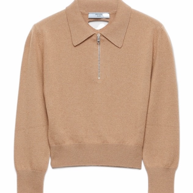 Prada 女士 羊絨Polo衫IT-36 IT-38 IT-40 IT-42 IT-44碼模特身高:177CM,穿著38碼。-0