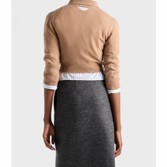 Prada 女士 羊絨Polo衫IT-36 IT-38 IT-40 IT-42 IT-44碼模特身高:177CM,穿著38碼。-2