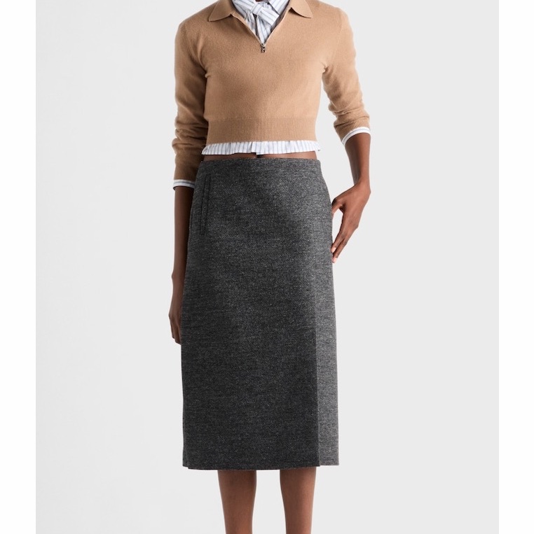 Prada 女士 羊絨Polo衫IT-36 IT-38 IT-40 IT-42 IT-44碼模特身高:177CM,穿著38碼。-3