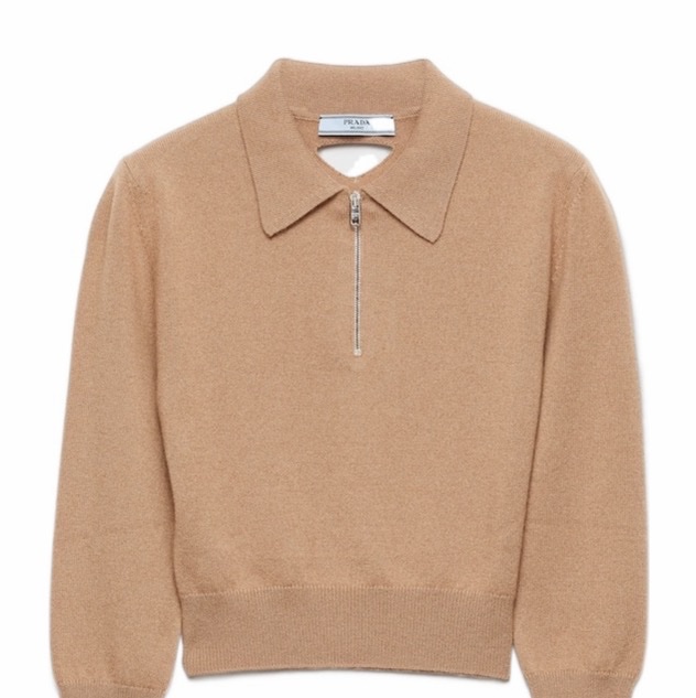 Prada 女士 羊絨Polo衫IT-36 IT-38 IT-40 IT-42 IT-44碼模特身高:177CM,穿著38碼。-4