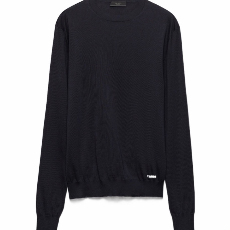 Prada 男士 長袖圓領毛衣IT-46 IT-48 IT-50 IT-52 IT-54 IT-56碼模特身高190CM，穿著48碼。-0