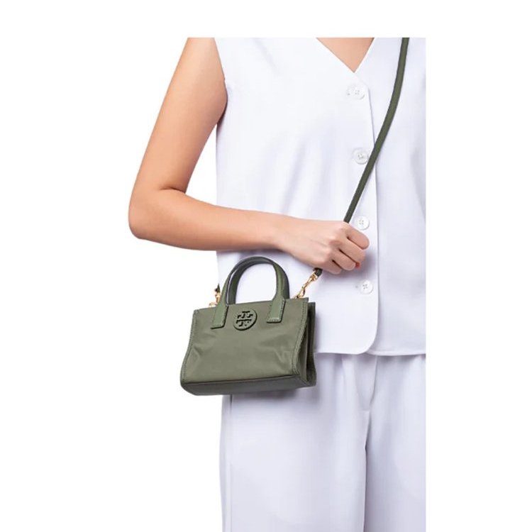 【TORY BURCH】尼龍迷你托特包/兩用包-軍綠-5