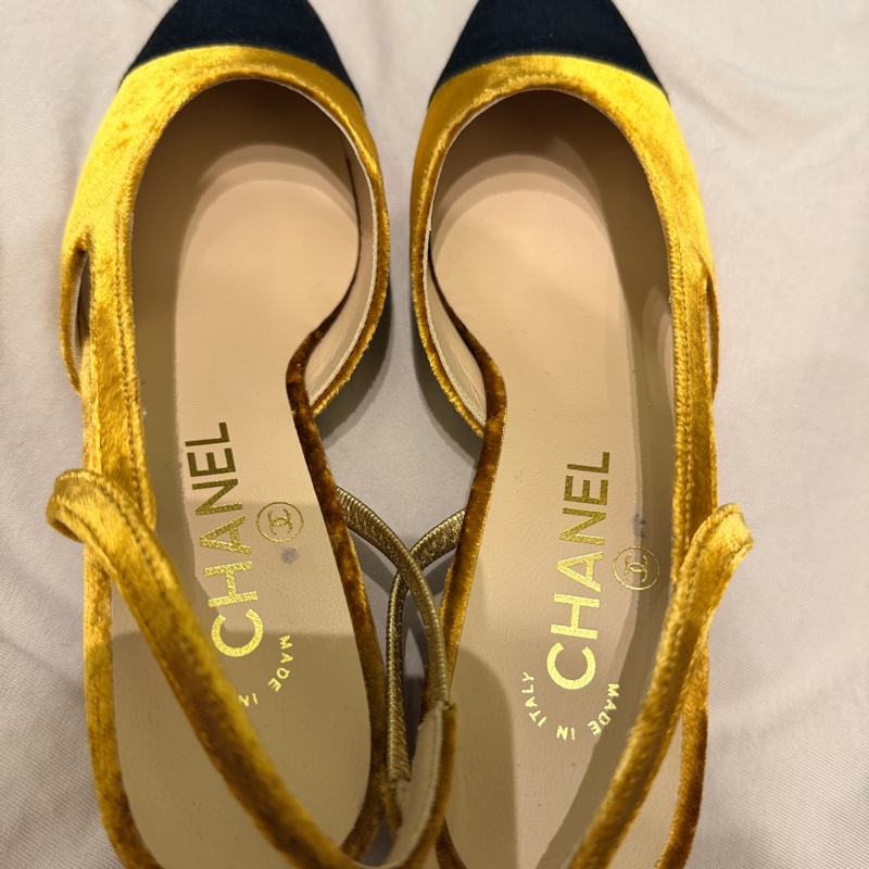 CHANEL香奈兒雙色跟鞋~37 1/2-6
