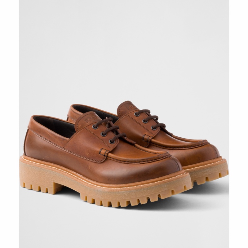 Prada 女士 系帶樂福鞋36 37 38 39 40碼跟高: 4.5cm-0