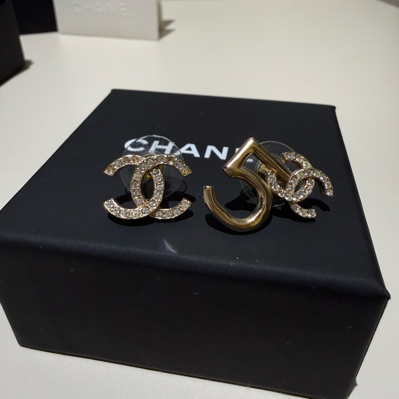 Chanel 雙C No.5 帶鑽耳環-1