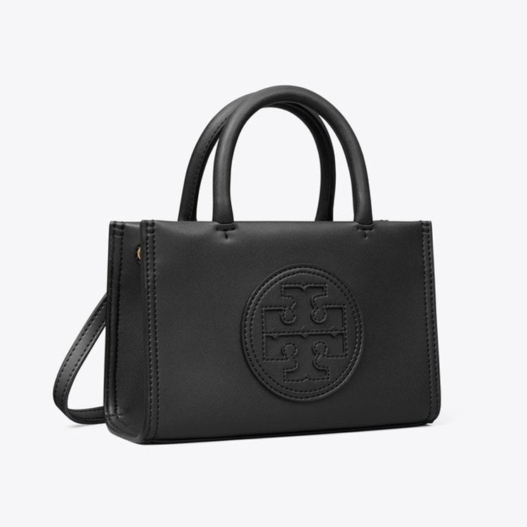 【TORY BURCH】皮革車縫LOGO迷你托特包/兩用包-黑-2