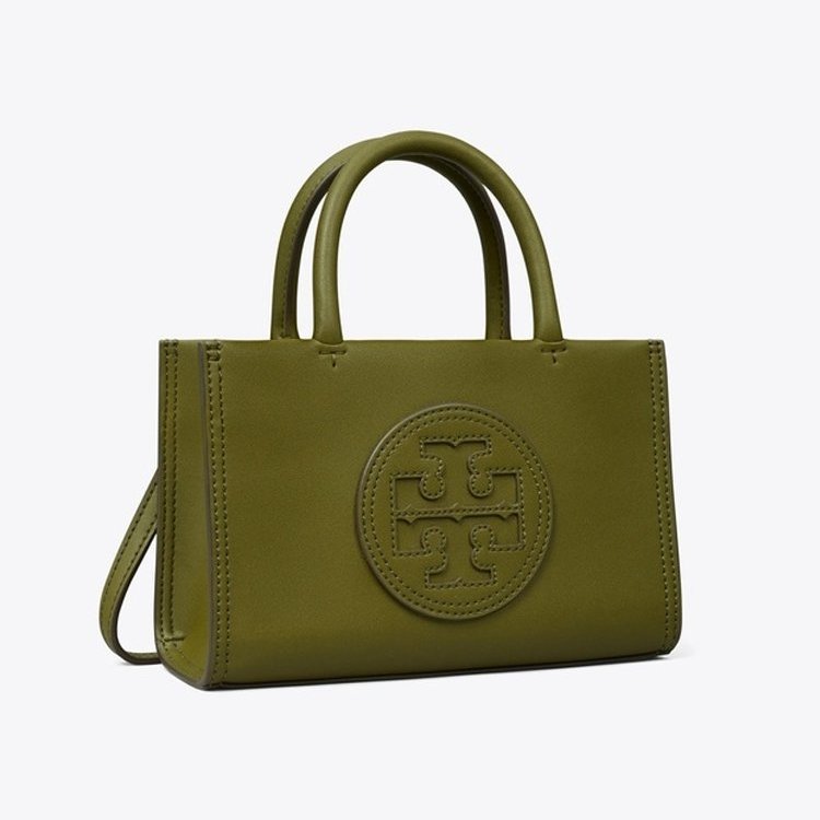 【TORY BURCH】皮革車縫LOGO迷你托特包/兩用包-軍綠-2