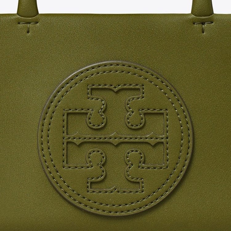 【TORY BURCH】皮革車縫LOGO迷你托特包/兩用包-軍綠-4