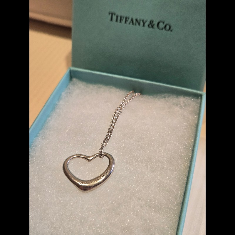 Tiffany & Co. Elsa Peretti Open Heart 925純銀愛心項鍊-0