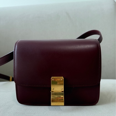 賽琳/Celine  酒紅色小號Box 波爾多酒紅 附件：無