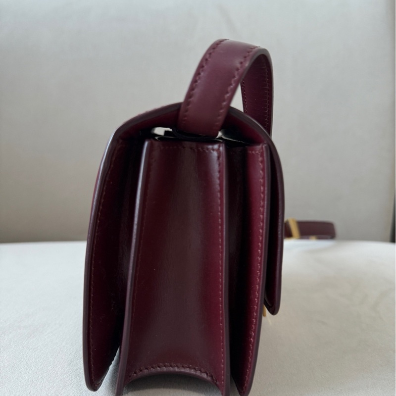 賽琳/Celine 酒紅色小號Box 波爾多酒紅 附件:無-3