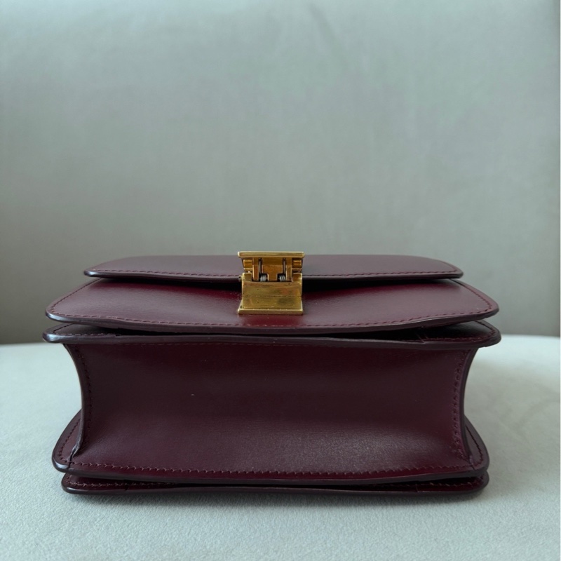 賽琳/Celine 酒紅色小號Box 波爾多酒紅 附件:無-4